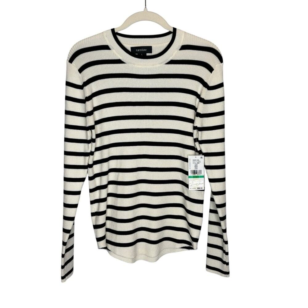NWT Karen Kane Mariner Stripe Shirttail Sweater - Picture 2 of 7